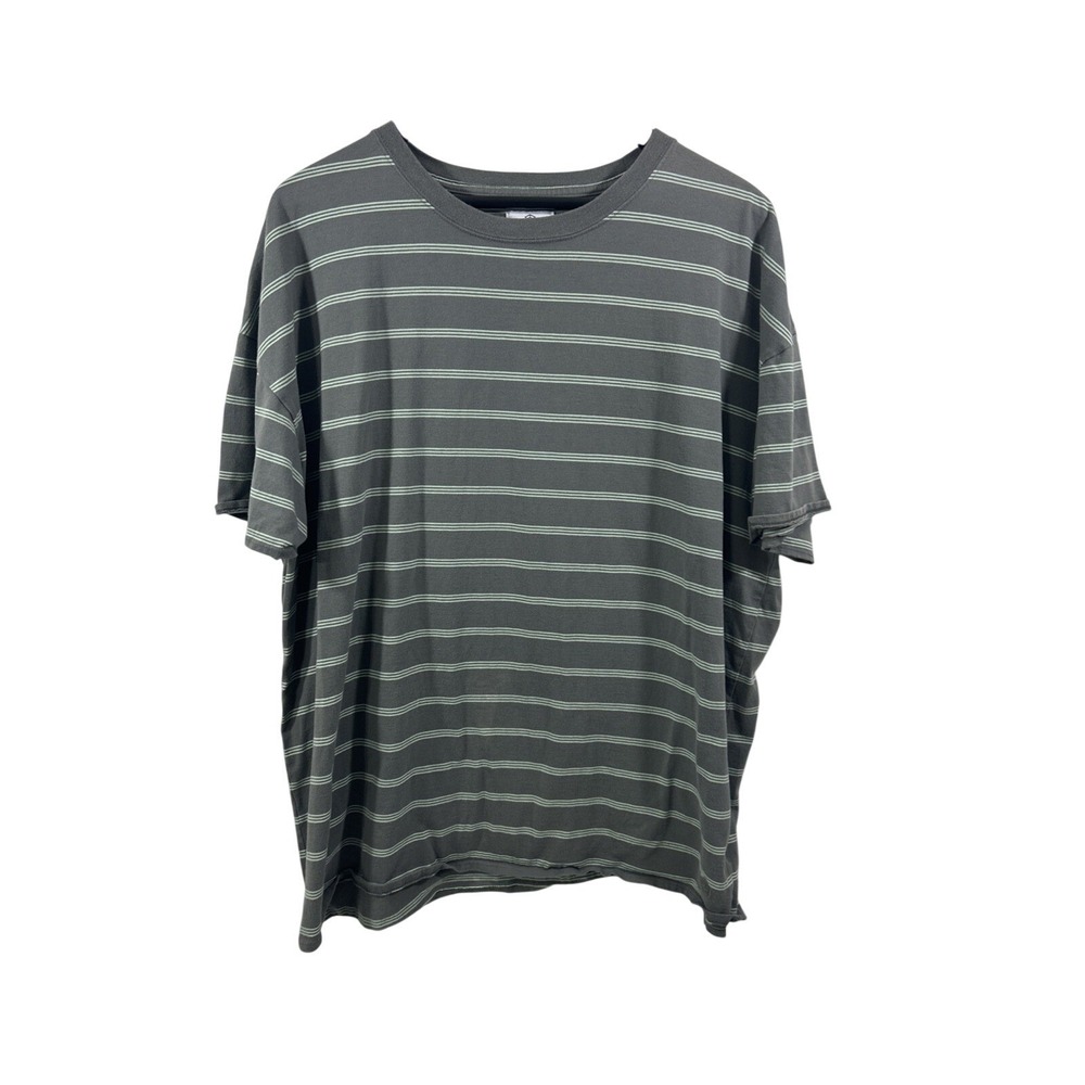 Zine Men XL Gray Striped T Shirt Short Sleeves